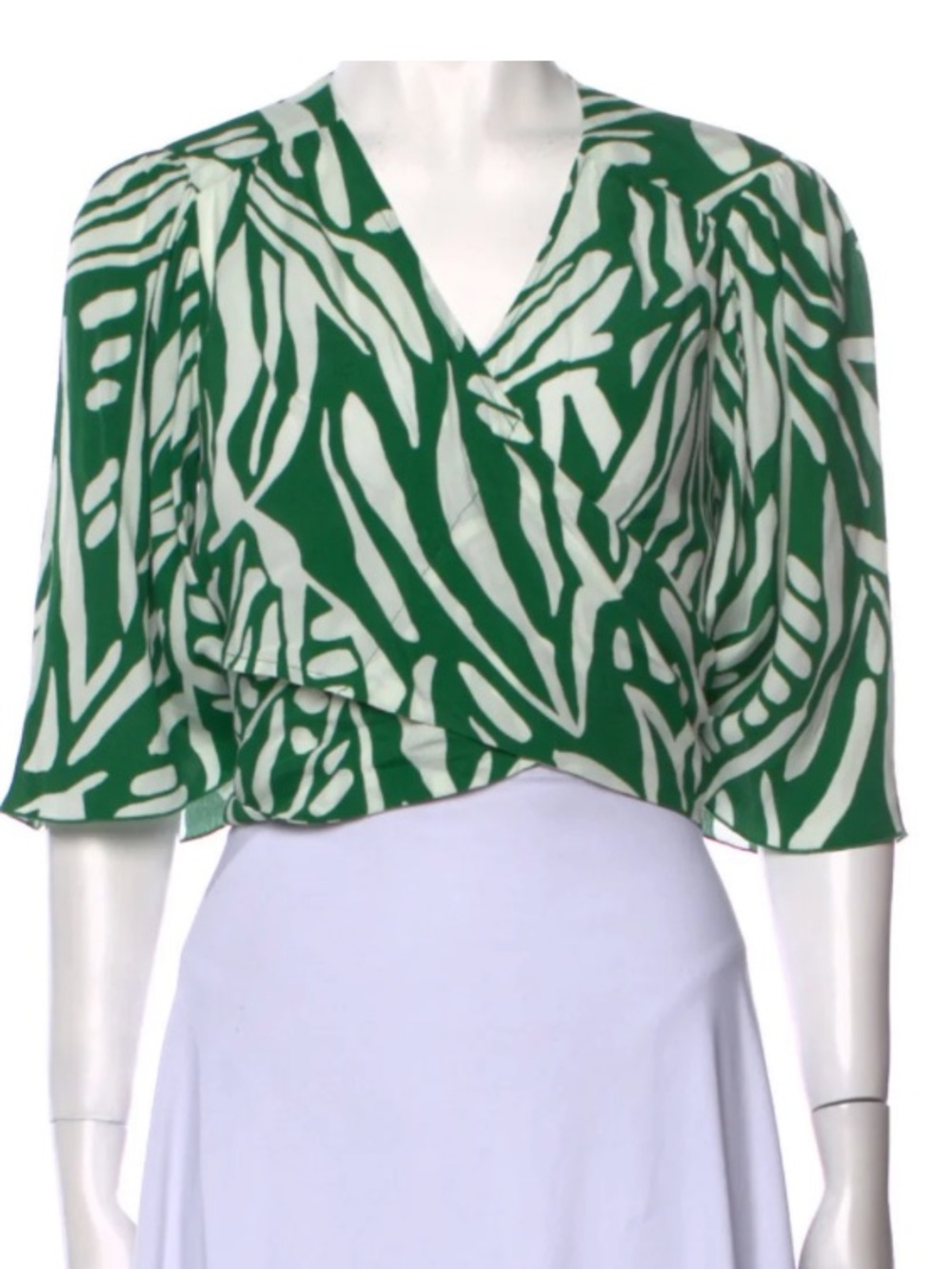 ba&sh 3/4 sleeve the Tonka Top v-neck wrap tie back crop top